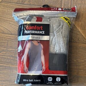 Russell Athletic Gray and Black Tank Tops